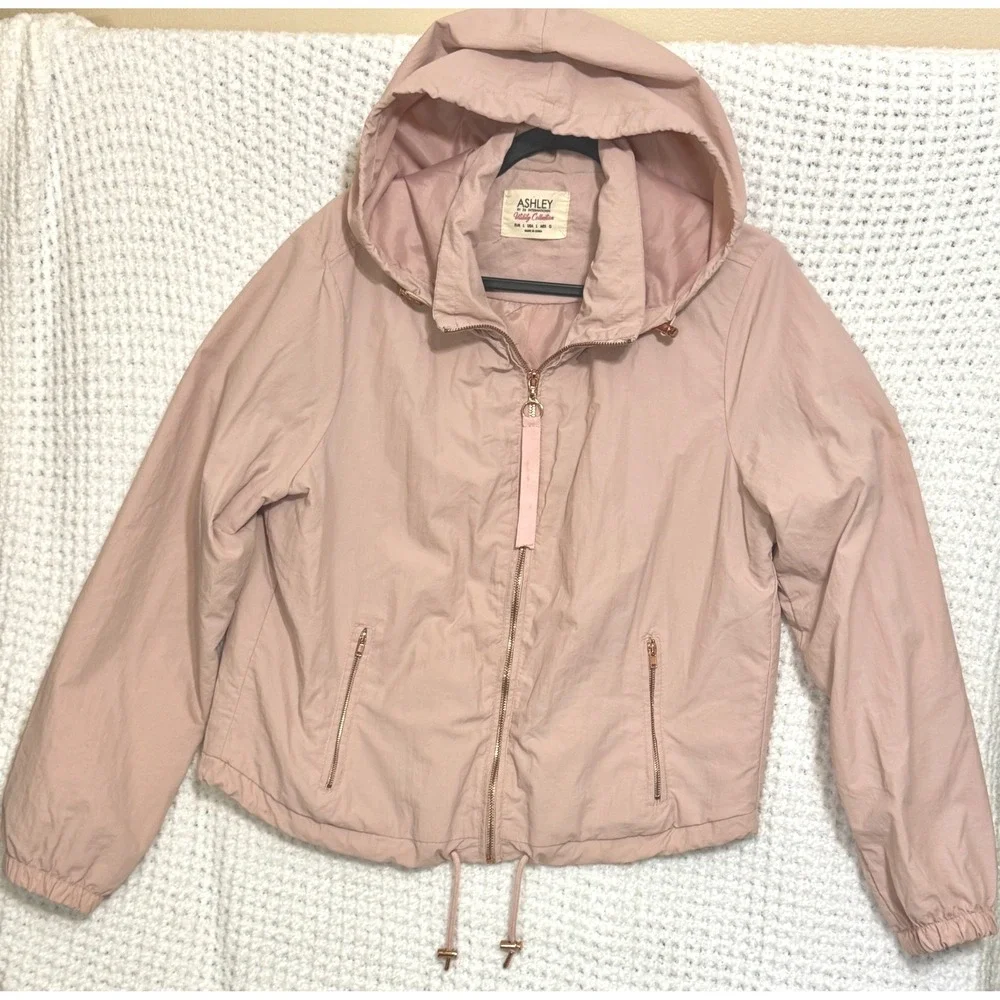 Ashley by‎ 26 International Utility Pink Hooded Zip Up Jacket Women's L